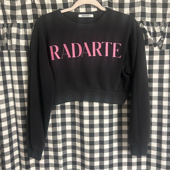 Black & Pink Rodarte 'Radarte' cropped sweatshirt - Picture 1 of 3